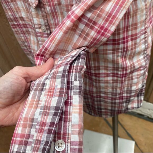 Free people ombré plaid pocket tunic blouse in size small - Picture 4 of 9